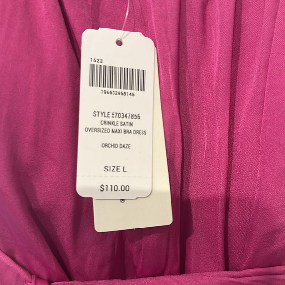 Soma Crinkle Satin Maxi Bra Dress Large NEW SOLD OUT online! Fuscia - Picture 3 of 4